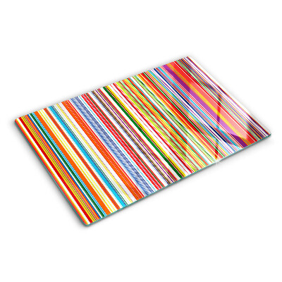 Deska kuchenna szklana z kolorowymi paskami
