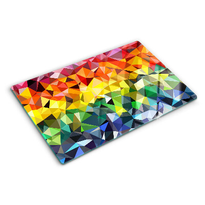 Szklana deska kuchenna z kolorową mozaiką trójkątów