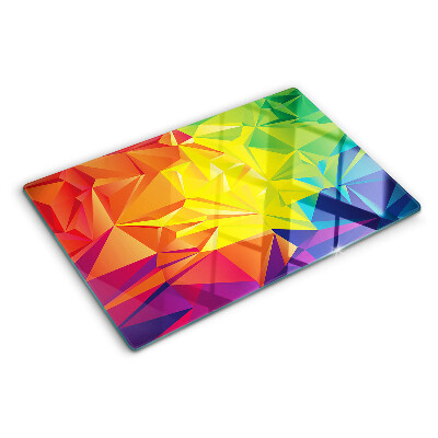 Szklana deska do krojenia z kolorowym geometrycznym wzorem