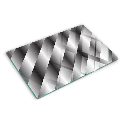 Deska kuchenna szklana z geometrycznym wzorem w odcieniach szarości