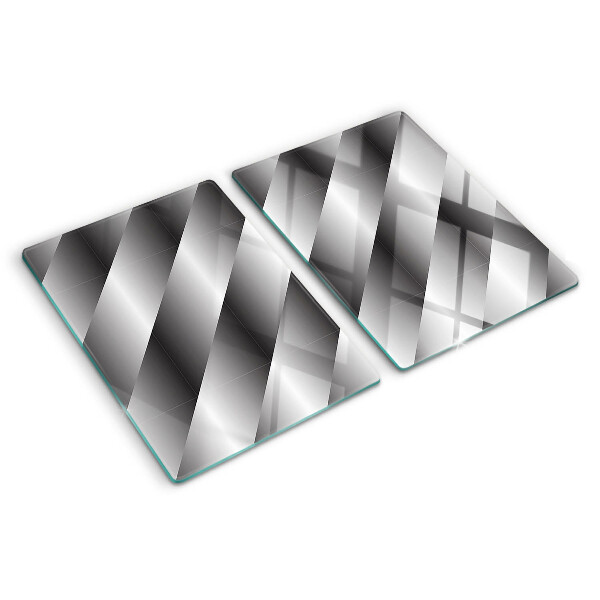 Deska kuchenna szklana z geometrycznym wzorem w odcieniach szarości