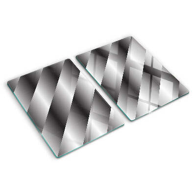 Deska kuchenna szklana z geometrycznym wzorem w odcieniach szarości