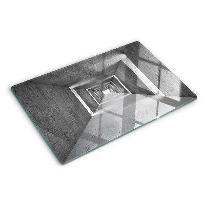 Deska kuchenna szklana z motywem architektonicznego tunelu w odcieniach szarości