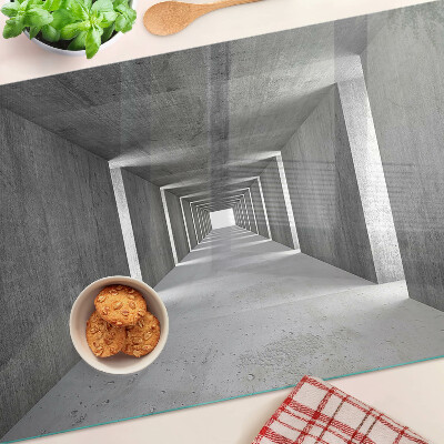Deska kuchenna szklana z motywem architektonicznego tunelu w odcieniach szarości