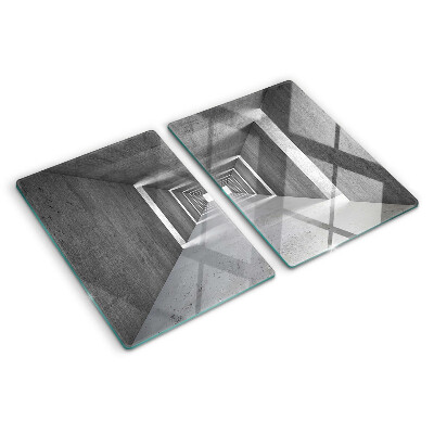Deska kuchenna szklana z motywem architektonicznego tunelu w odcieniach szarości