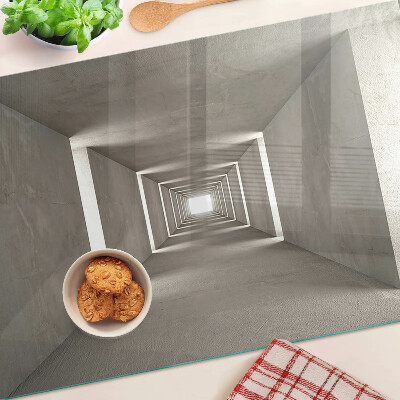 Szklana deska do krojenia z geometrycznym wzorem dającym efekt głębi