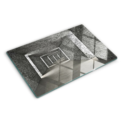 Szklana deska do krojenia z motywem „Iluzja przestrzeni w architekturze”