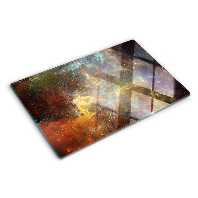 Deska kuchenna szklana z nadrukiem przedstawiającym kosmiczny pejzaż galaktyczny