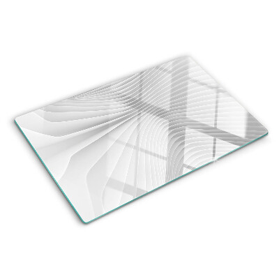 Szklana deska do krojenia z motywem fal i linii w odcieniach szarości