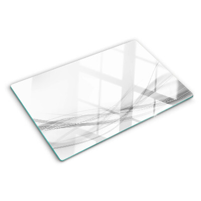 Szklana deska kuchenna z motywem abstrakcyjnych linii i fal