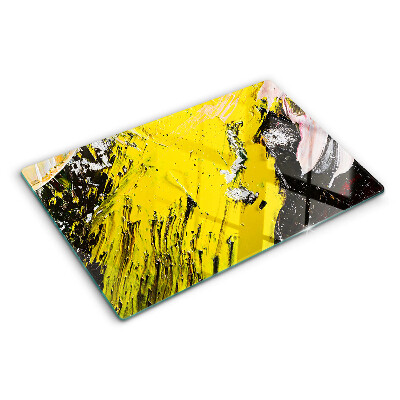 Szklana deska kuchenna z nadrukiem abstrakcyjnego pejzażu w intensywnych kolorach