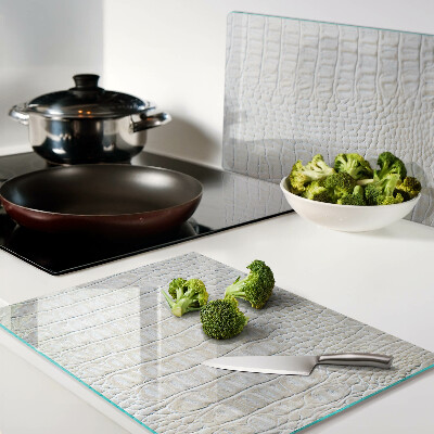 Deska kuchenna szklana z nadrukiem w motyw skóry krokodyla