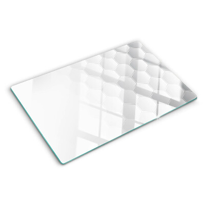 Deska kuchenna szklana z wzorem heksagonalnym