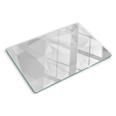 Szklana deska do krojenia z motywem geometrycznym w odcieniach szarości