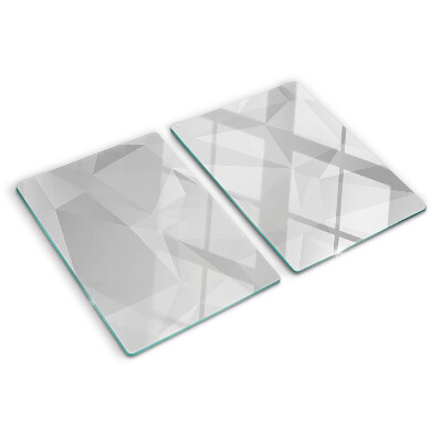 Szklana deska do krojenia z motywem geometrycznym w odcieniach szarości