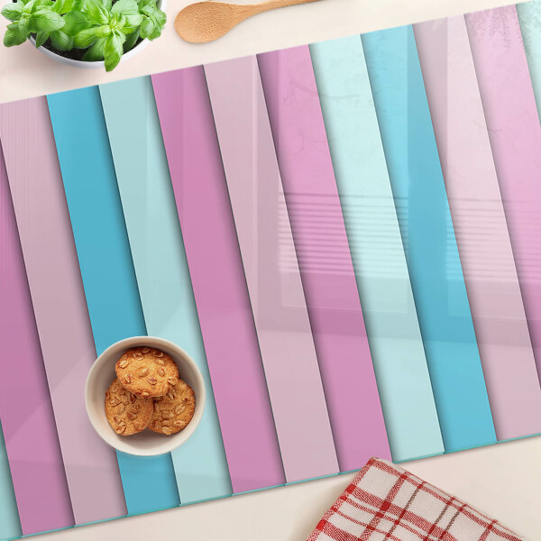Szklana deska kuchenna z motywem geometrycznym w pastelowych kolorach