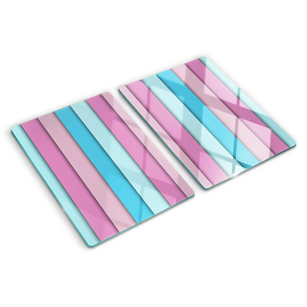 Szklana deska kuchenna z motywem geometrycznym w pastelowych kolorach