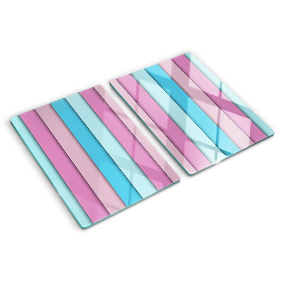 Szklana deska kuchenna z motywem geometrycznym w pastelowych kolorach