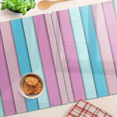 Szklana deska kuchenna z motywem geometrycznym w pastelowych kolorach