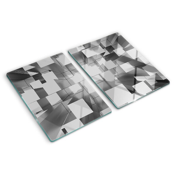 Szklana deska do krojenia z abstrakcyjnym wzorem geometrycznym