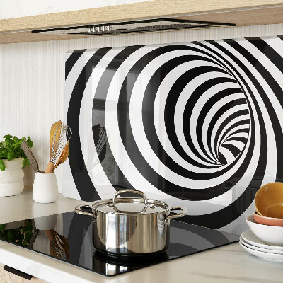 Deska kuchenna szklana Motyw spiralny w czerni i bieli