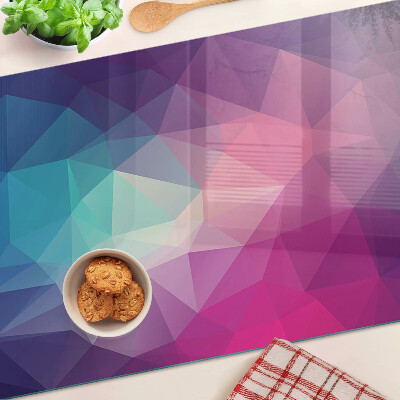 Deska kuchenna szklana Geometria w odcieniach różu i niebieskiego