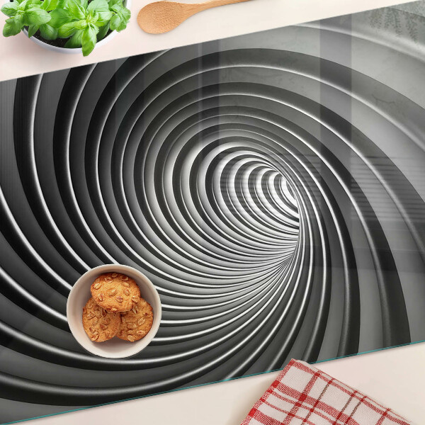 Szklana deska do krojenia z wirującym wzorem spiralnym