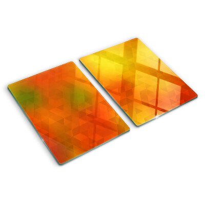 Szklana deska kuchenna Geometria w odcieniach pomarańczu