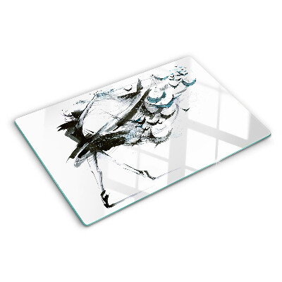 Deska kuchenna szklana z motywem „Skrzydlaty taniec”