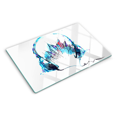 Deska kuchenna szklana ze wzorem miejskiego pejzażu