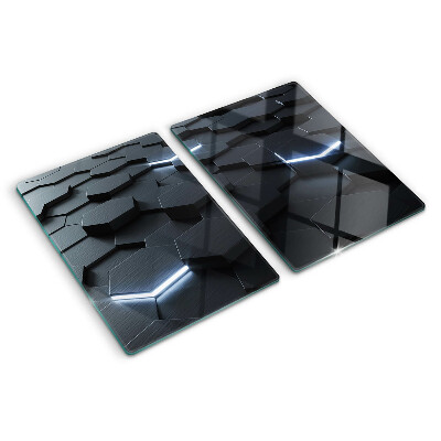 Deska kuchenna szklana z heksagonalnym wzorem i efektem 3D