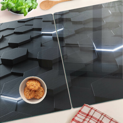 Deska kuchenna szklana Hexagonalny wzór z efektem 3D