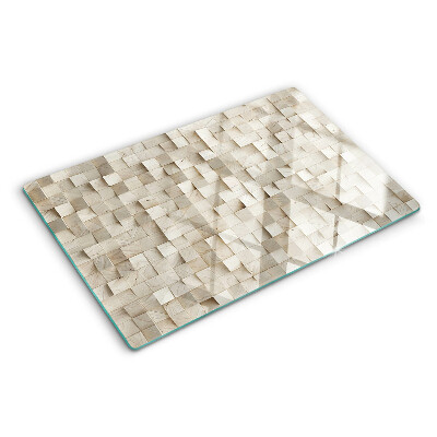 Deska kuchenna szklana z motywem mozaiki w neutralnych odcieniach