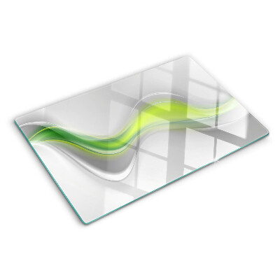 Szklana deska do krojenia z motywem fal w odcieniach zieleni