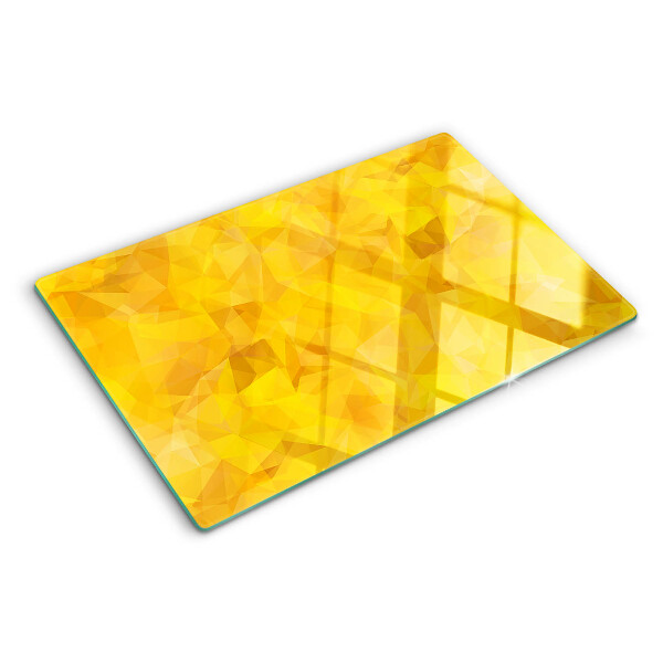 Szklana deska kuchenna z motywem żółtej mozaiki geometrycznej