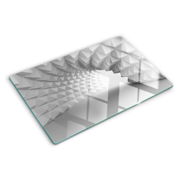 Deska kuchenna szklana z geometrycznym wzorem 3D