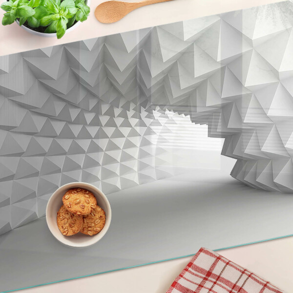 Deska kuchenna szklana z geometrycznym wzorem 3D