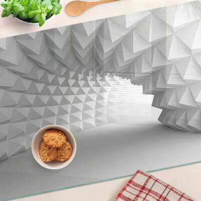 Deska kuchenna szklana z geometrycznym wzorem 3D