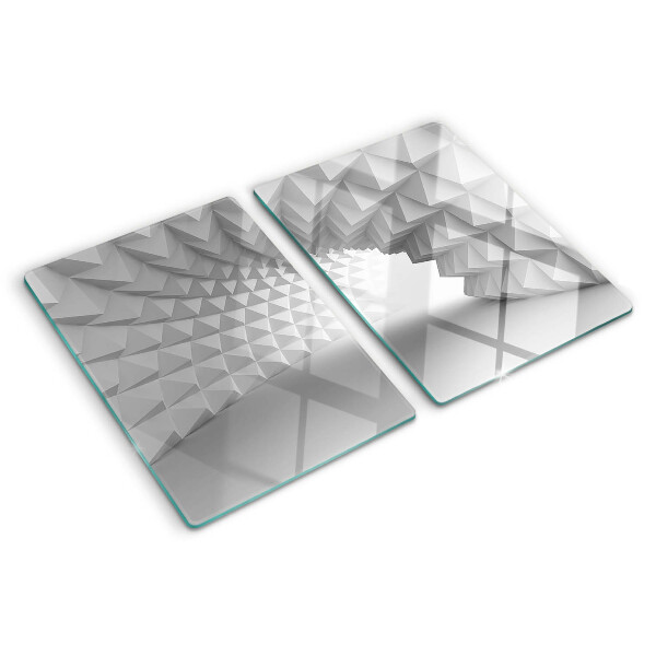Deska kuchenna szklana z geometrycznym wzorem 3D