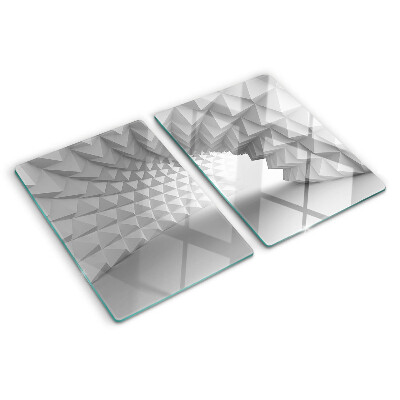 Deska kuchenna szklana z geometrycznym wzorem 3D