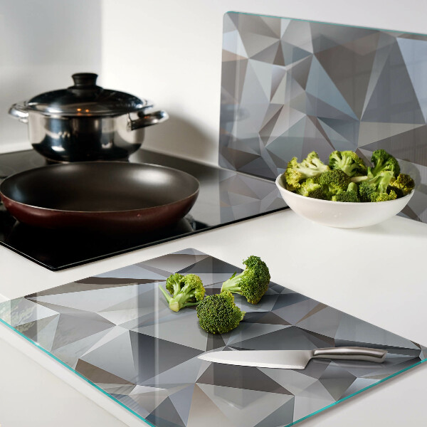 Szklana deska kuchenna z motywem diamentowych szlifów
