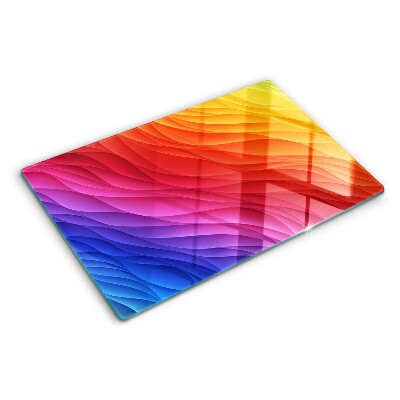 Deska kuchenna szklana z kolorowym wzorem fal