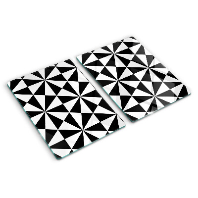 Szklana deska do krojenia Geometryczne trójkąty w czerni i bieli