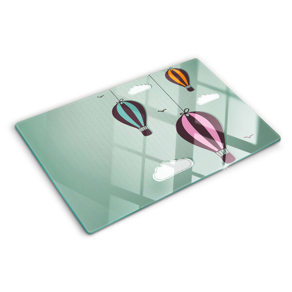 Szklana deska do krojenia z motywem balonów na gorące powietrze
