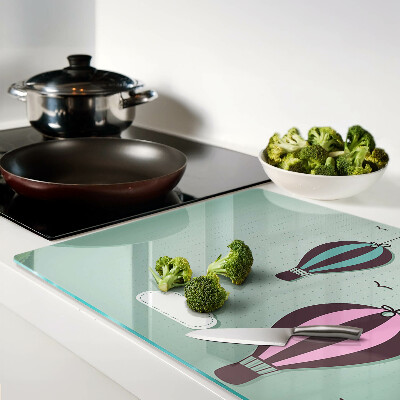 Szklana deska do krojenia z motywem balonów na gorące powietrze