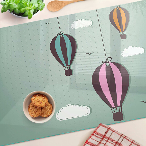 Szklana deska do krojenia z motywem balonów na gorące powietrze