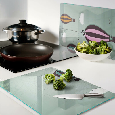 Szklana deska do krojenia z motywem balonów na gorące powietrze