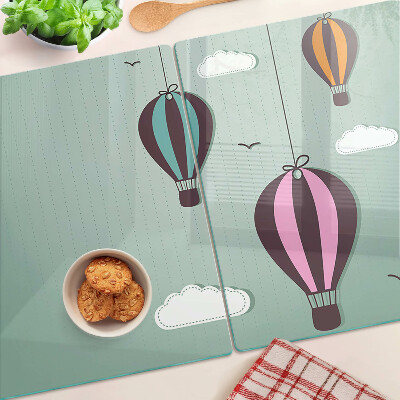 Szklana deska do krojenia z motywem balonów na gorące powietrze