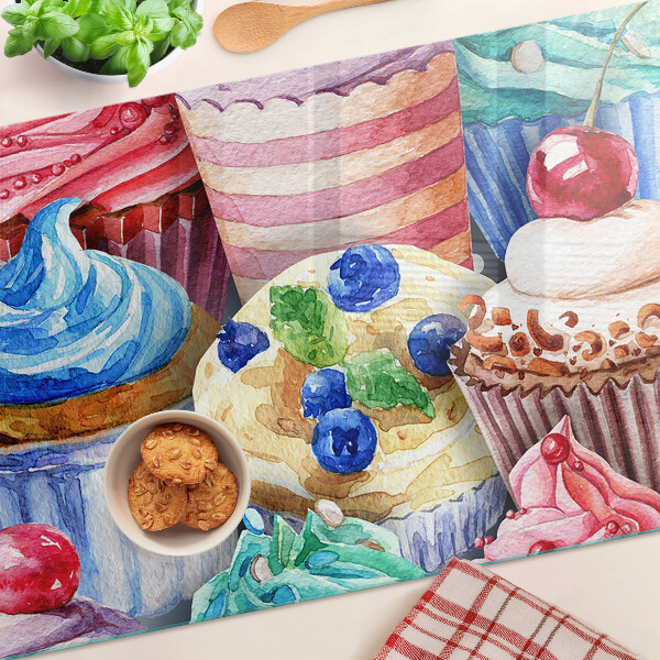 Szklana deska kuchenna Babeczki i kolorowe wypieki