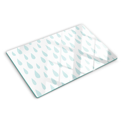 Deska kuchenna szklana z wzorem kropli deszczu